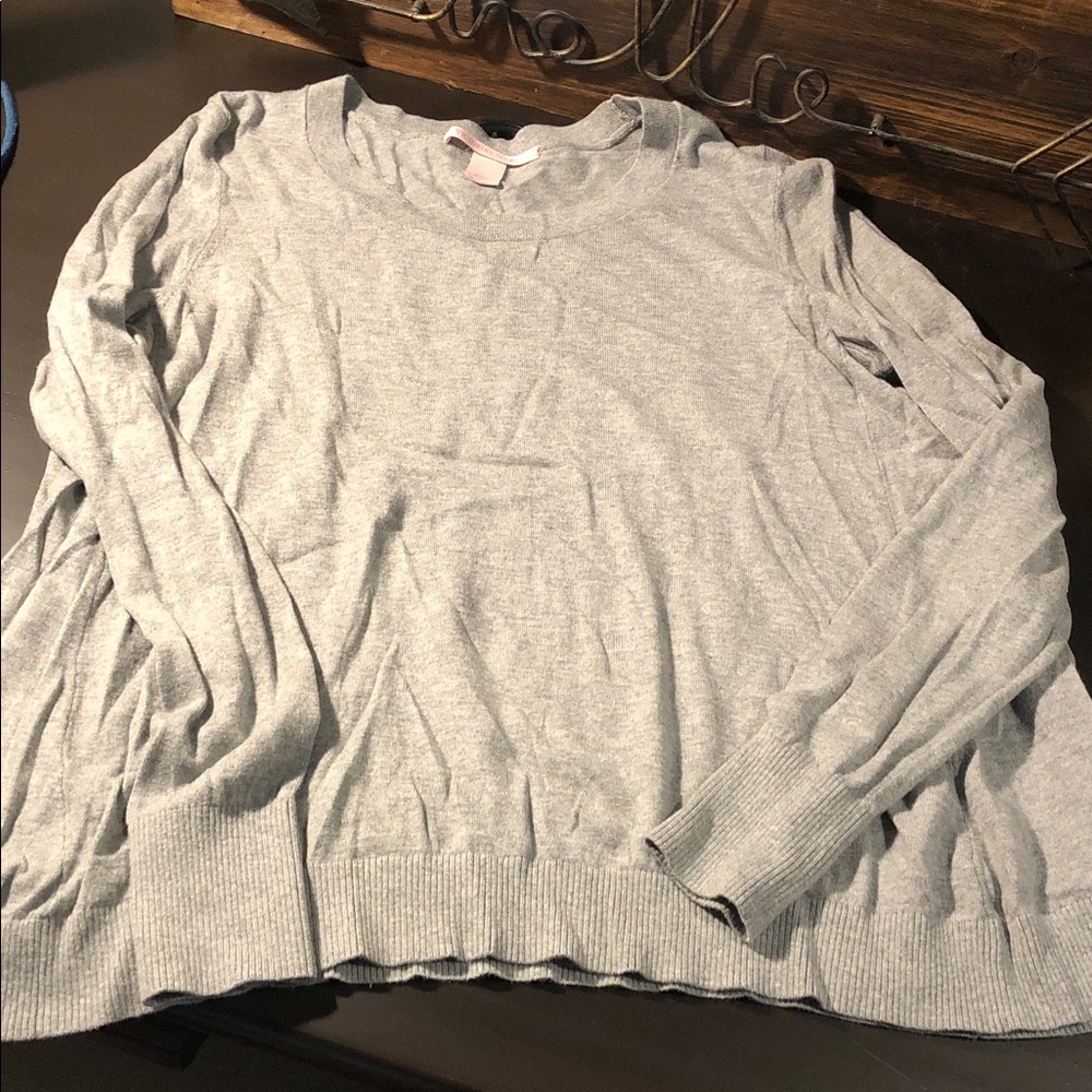 Light Gray Women’s Crewneck swing Sweater Victoria secret